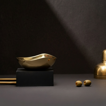 CAR-O-BAR Premium Steel Serving Bowl | Hammered Gold Finish | Double Walled