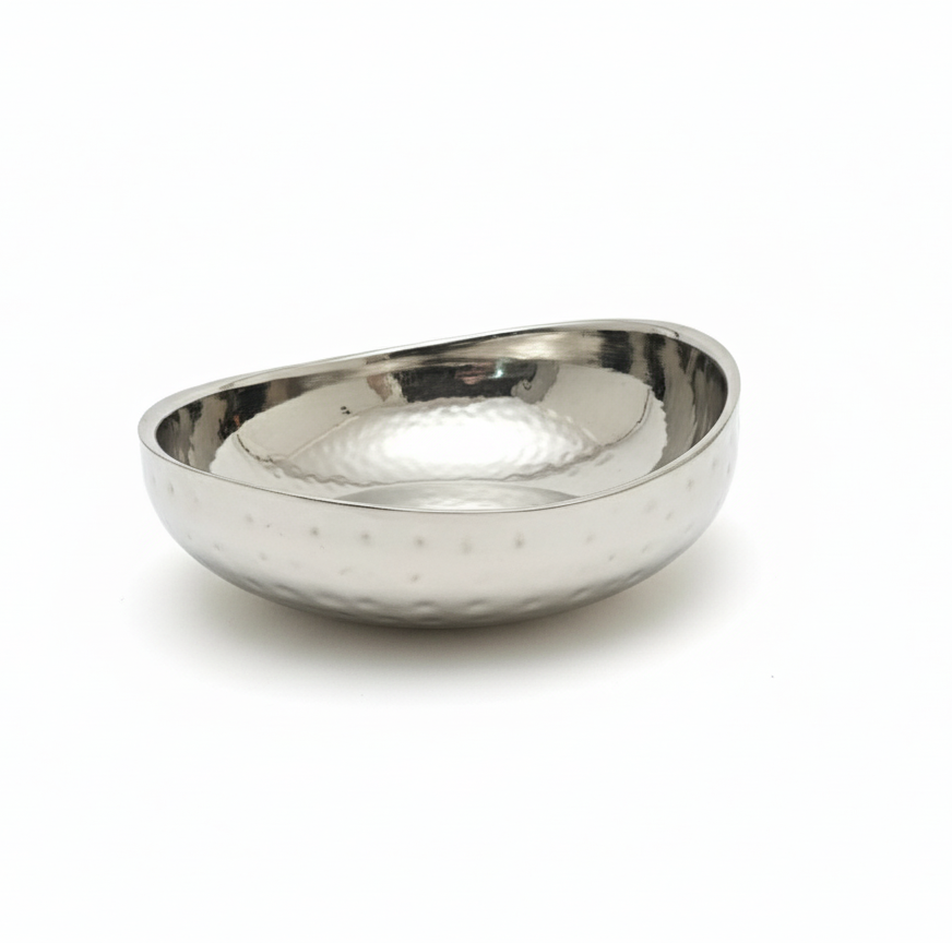 CAR-O-BAR Premium Steel Serving Bowl | Hammered Finish | Double Walled
