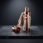 Car-O-Bar Copper Gold & White Bar Set | 5 Piece Bartender Kit