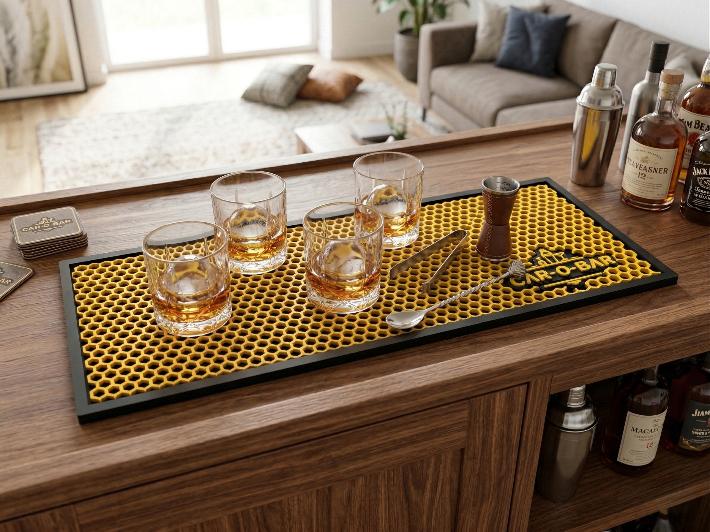 CAR-O-BAR Premium Black Bar Mat for Home
