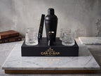 Car-O-Bar Black Bar Set with Glasses Gift Set