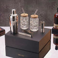 Car-O-Bar Silver Bar Set with Glasses Gift Set