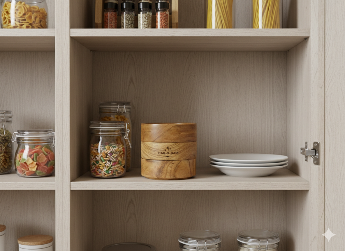 CAR-O-BAR Premium Stackable Wooden Serving Bowl Set of 3 | Natural Finish