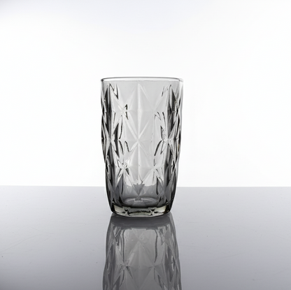 CAR-O-BAR Tipsy High Ball Glass | Balckish Grey Colour | Set of 4 | 340ml