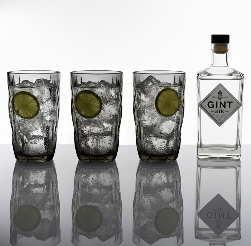 CAR-O-BAR Tipsy High Ball Glass | Blackish Grey Color | Set of 4 |  400 ml