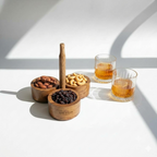CHAKHNOLOGY Diwali Snack Gift Box with Wooden Caddy Serving Bowls | Car-O-Bar
