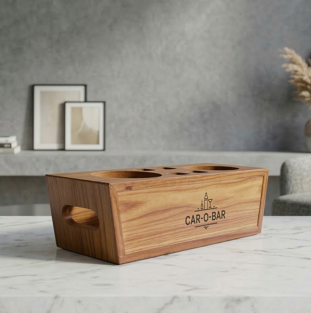 Car-O-Bar Premium Silver Barset with Stand