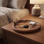 Car-O-Bar Premium Wooden Serving Tray Platter | Natural Finish