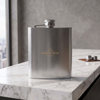CAR-O-BAR Stainless Steel Hip Flask with 4 Shot Glasses For Gift
