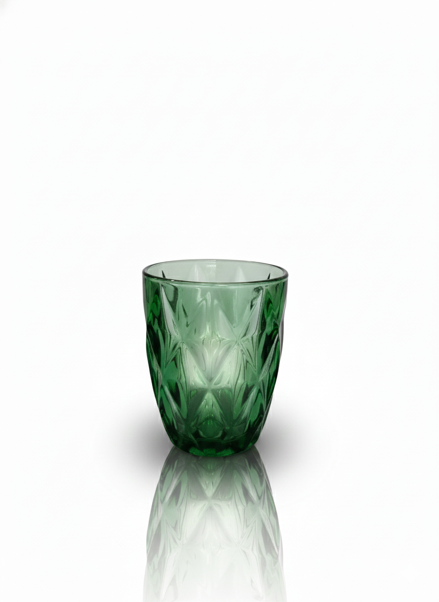 CAR-O-BAR Tipsy High Ball Glass | Green Colour | Set of 4 | 300ml