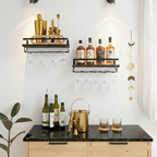 CAR-O-BAR Premium Wine Rack Organizer | Set of 2 Wall Mounted Wine Rack