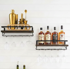 CAR-O-BAR Premium Wine Rack Organizer | Set of 2 Wall Mounted Wine Rack