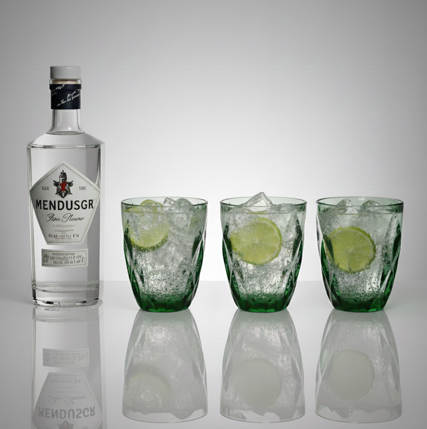 CAR-O-BAR Tipsy High Ball Glass | Green Colour | Set of 4 | 300ml