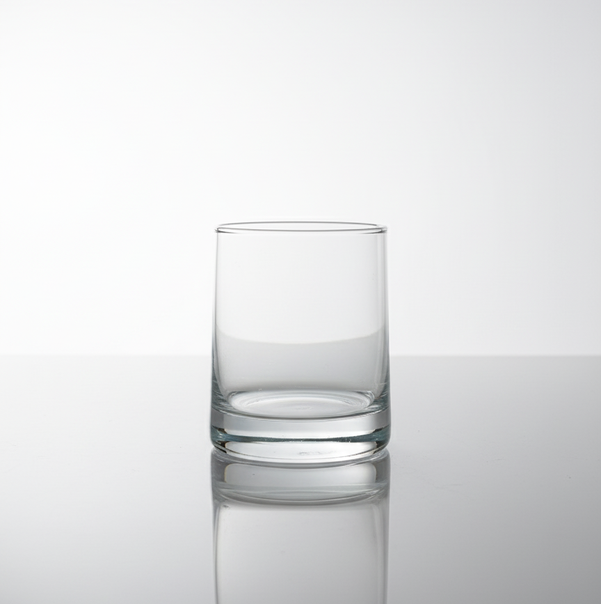 CAR-O-BAR Tipsy Whiskey Glass | Clear Design | Set of 4 | 240ml