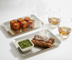 Car-O-Bar Set of 2 Premium Steel Serving Platter | Hammered Design
