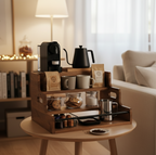 CAR-O-BAR Premium Multipurpose Rack Organizer | Wooden Serving Rack | 3-Tier Countertop Wine & Whiskey Rack