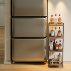 CAR-O-BAR Premium 4-Tier Mini Bar Rack | Solid Wood Wine & Whiskey Organizer | Multipurpose Bar Shelf for Home Décor