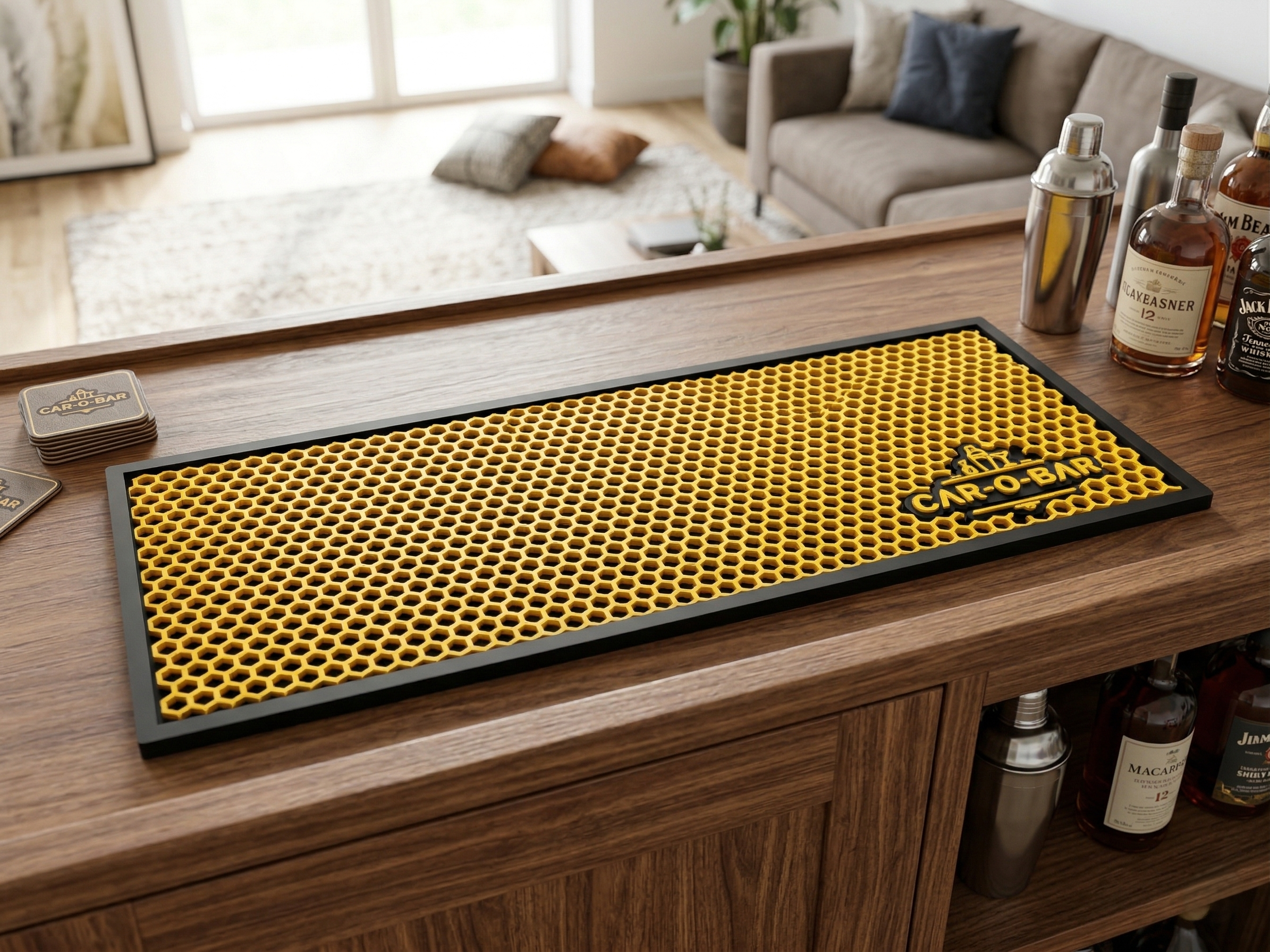 CAR-O-BAR Premium Black Bar Mat for Home