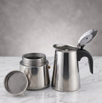 CAR-O-BAR Stainless Steel Moka Pot Coffee Maker For Home