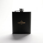 CAR-O-BAR Stainless Steel Black Hip Flask with 4 Shot Glasses For Gift