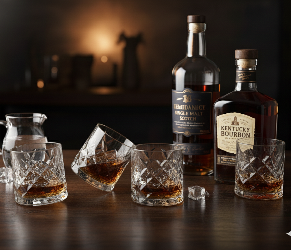 Car-O-Bar Tipsy Spinning Whiskey Glass | Set of 6 | 190ml