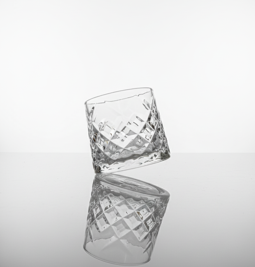 Car-O-Bar Tipsy Spinning Whiskey Glass | Set of 4