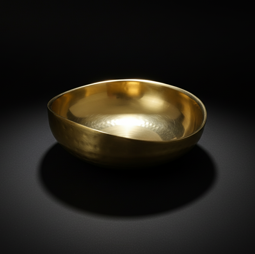 CAR-O-BAR Premium Steel Serving Bowl | Hammered Gold Curved Finish | Double Walled
