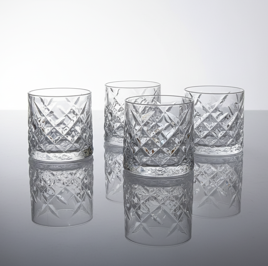 Car-O-Bar Tipsy Spinning Whiskey Glass | Set of 4
