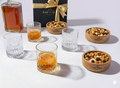 CAR-O-BAR Gift Set | Premium Wooden Serving Bowl with Set of 4 Whiskey Glasses