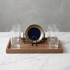 Car-O-Bar Set of 4 Coaster || Round Design Anti Slip Coaster Set With Stand