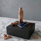 Car-O-Bar Copper Gold & Blue Bar Set | 5 Piece Bartender Kit