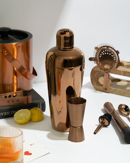 Car-O-Bar Premium Copper Gold Barset with Stand