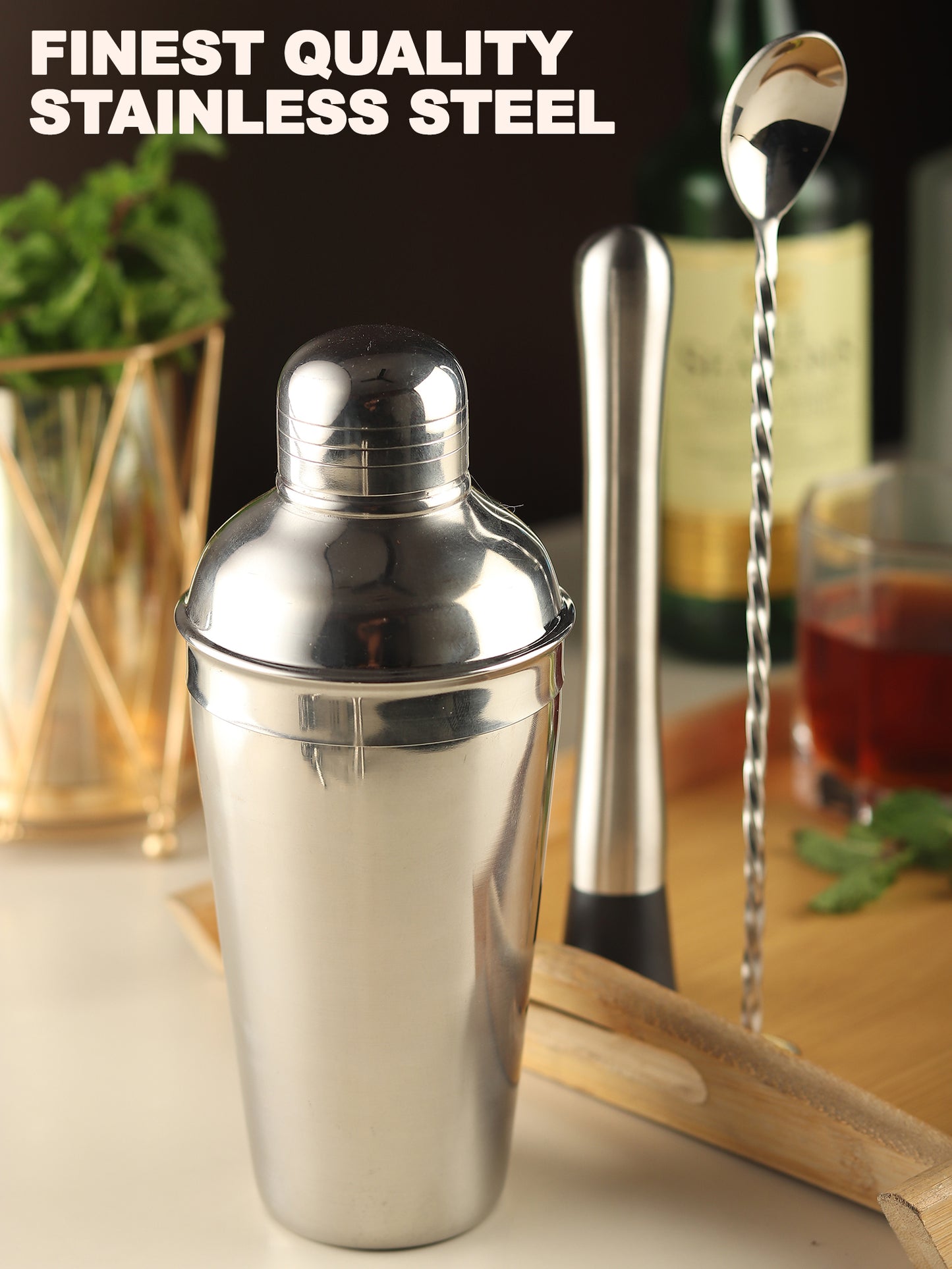 Car-O-Bar Steel Barset - Cocktail Shaker set
