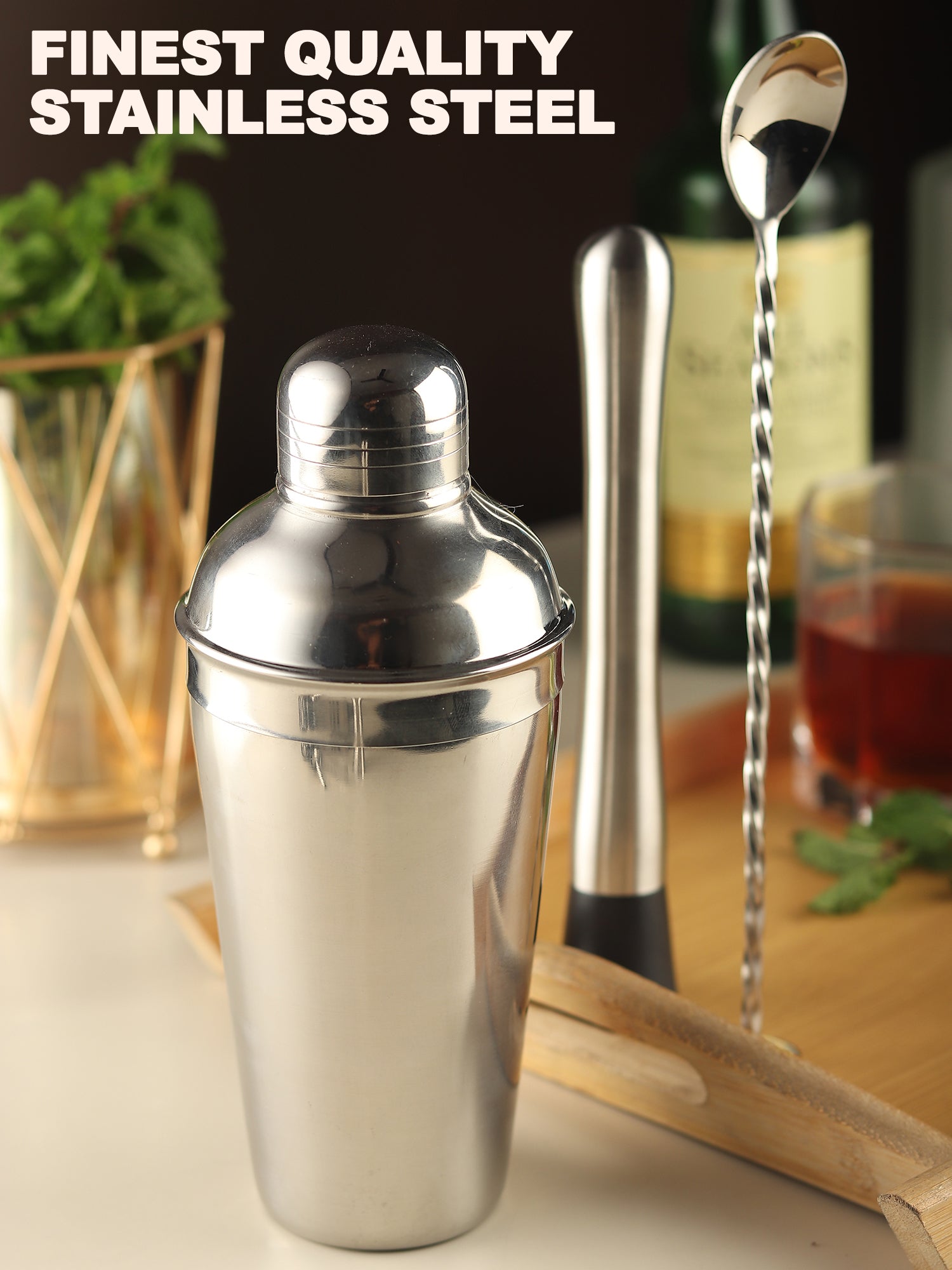 Car-O-Bar Steel Barset - Cocktail Shaker set