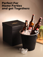 Car-O-Bar Steel Black Wine & Beer Chiller Bucket Black - 1.5ltrs