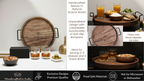Car-O-Bar Premium Wooden Serving Tray Platter with Handle | Antique Finish