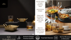 CAR-O-BAR Premium Set of 2 Steel Serving Bowls with Handle | Hammered Gold Finish