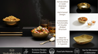 CAR-O-BAR Premium Steel Serving Bowl | Hammered Gold Curved Finish | Double Walled
