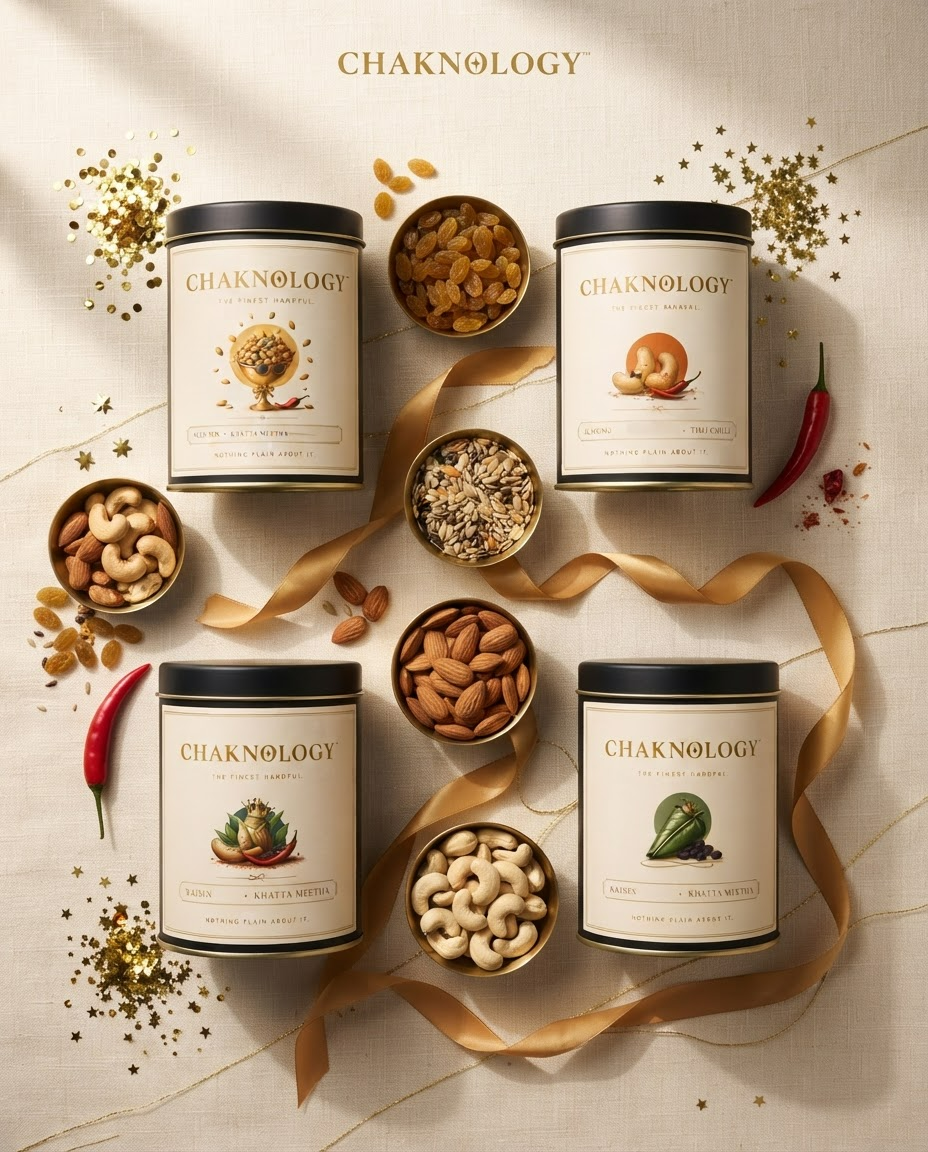 CHAKHNOLOGY Bold & Fiery Snack Gift Set | Set of 4 Gourmet Cocktail Nuts