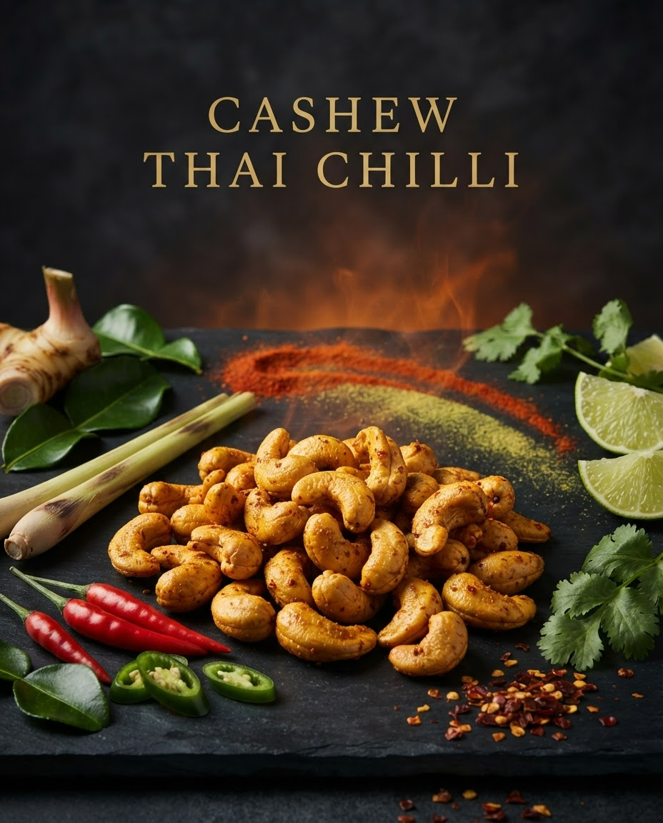 CHAKHNOLOGY Roasted Cashew Thai Chilli | Gourmet Cocktail Nuts & Bar Snacks 200gm