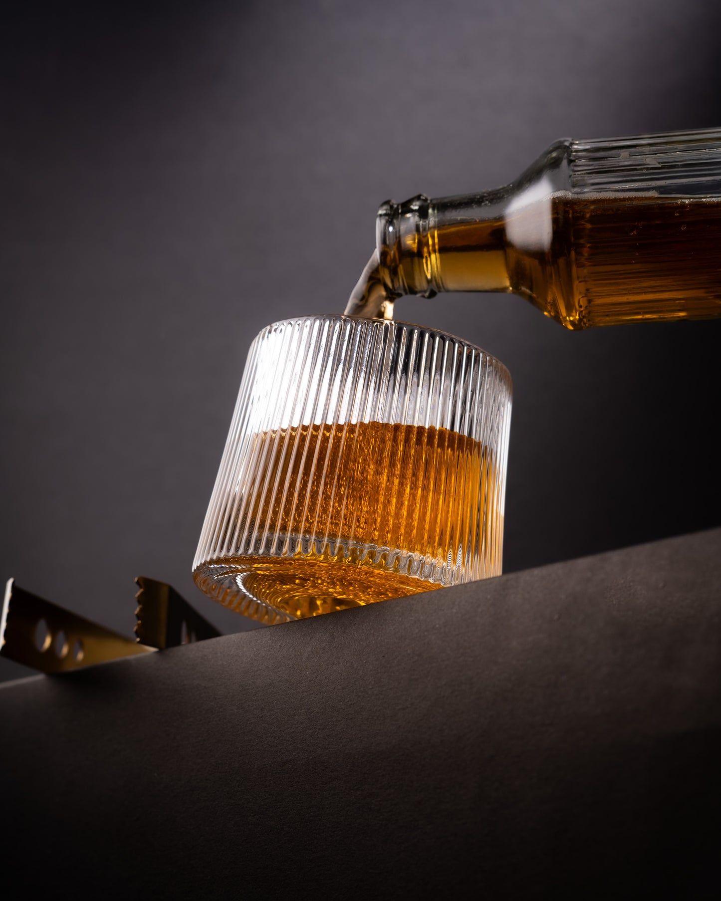 Car-O-Bar Tipsy Whiskey Glass | Fluted Clear