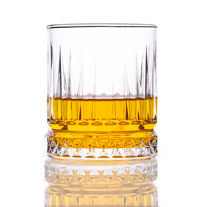 Car-O-Bar Tipsy Whiskey Glass | Clear Crystal Cut Design