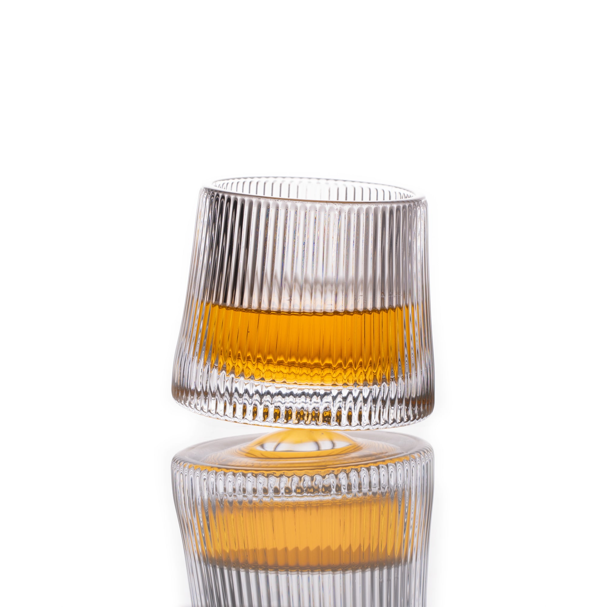 Car-O-Bar Tipsy Whiskey Glass | Fluted Clear | Set of 6 | 190ml
