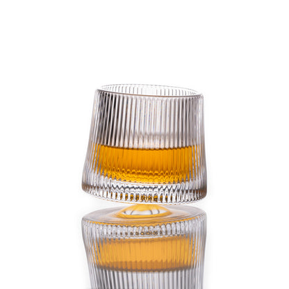 Car-O-Bar Tipsy Whiskey Glass | Fluted Clear