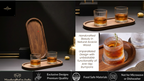 Car-O-Bar Premium Wooden Serving Tray Platter | Mahogany Finish