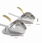 CAR-O-BAR Premium Set of 2 Steel Serving Pan with Handle | Hammered Silver Finish