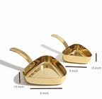 CAR-O-BAR Premium Set of 2 Steel Serving Bowls with Handle | Hammered Gold Finish