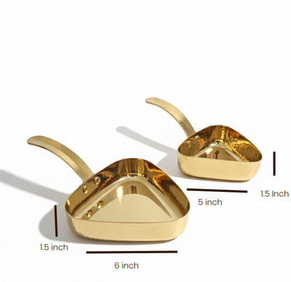 CAR-O-BAR Premium Set of 2 Steel Serving Bowls with Handle | Hammered Gold Finish