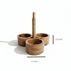 CHAKHNOLOGY Diwali Snack Gift Box with Wooden Caddy Serving Bowls | Car-O-Bar
