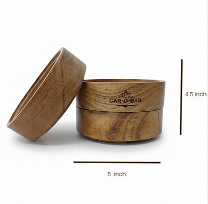 CAR-O-BAR Premium Stackable Wooden Serving Bowl Set of 3 | Natural Finish